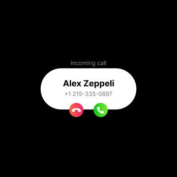 Incoming Call Notification Banner Illustration. Social Media UI Concept on Black Stock Illustration
