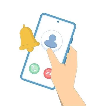 Incoming call notification concept 스톡 일러스트
