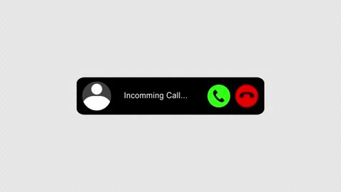 Incoming Call Notification Overlay with Answer and Decline Buttons Video stock 345398915