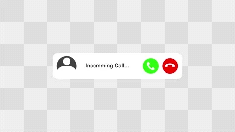 Incoming Call Notification Overlay with Answer and Decline Buttons Stock Footage 345398916