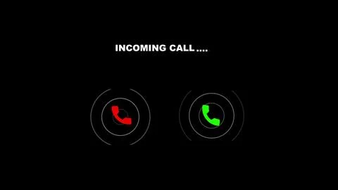 Incoming call notification screen with red decline and green accept phone o.. Stock Illustration