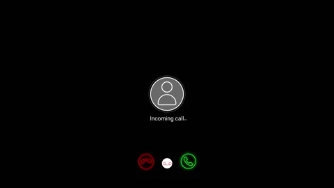 Incoming call phone interface profile icon, red decline button, green answer but Stock Footage 340479282