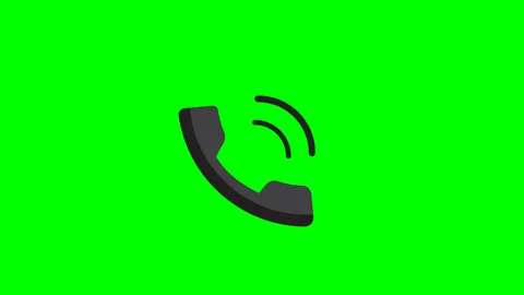 Incoming call ring animation on green screen background black icon loop video Stock Footage 282855637