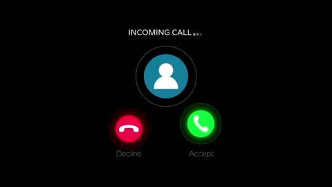 Incoming call ring icon animation isolated on black screen background Stock Footage 320063566