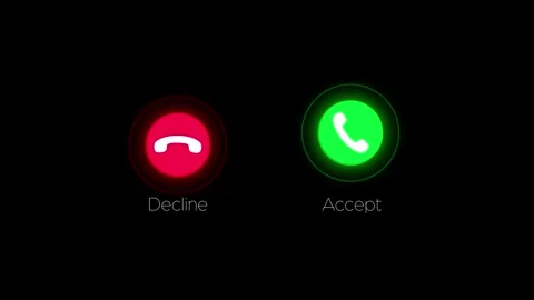 Incoming call ring icon animation call accept or decline text Stock Footage 320624063