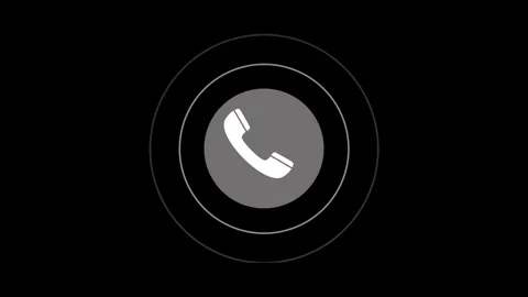 Incoming call ring icon animation isolated on black background Video stock 323087168