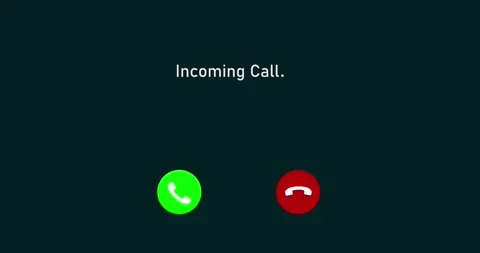 Incoming call ring icon on a black background animation. Phone call incoming cal Stock Footage 337715866