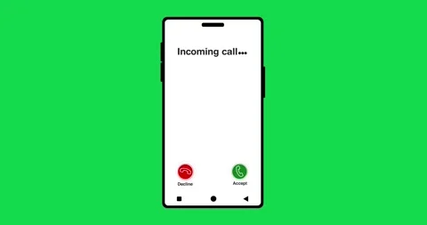 Incoming call ring icon Screen Animation black background. Smartphone ringing wi Stock Footage 325791371