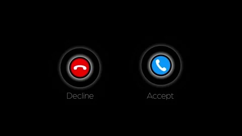 Incoming call ringing icon with text animation isolated on Black background Stock Footage 320795422