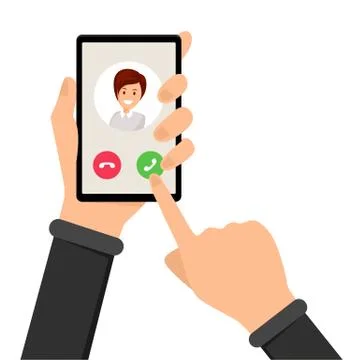 Incoming call, ringing phone vector illustration Stock Illustration