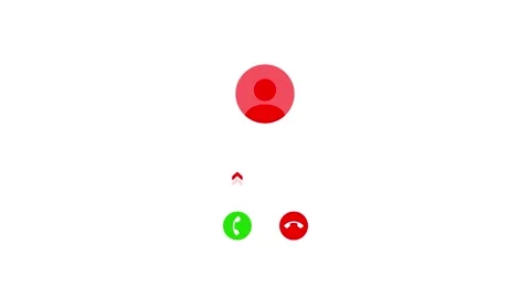 Incoming Call Screen Animation with Accept and Decline Option. 4K white scr.. Stock Footage 309845605