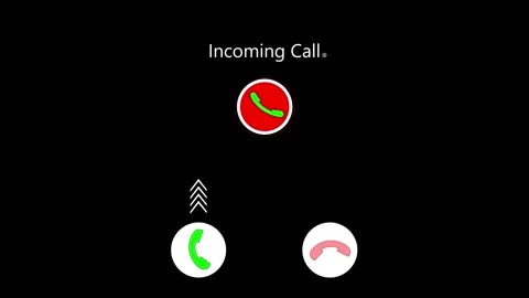 Incoming Call Screen Animation with Accept and Decline Option And Copy. Cal.. Stock Footage 310154890