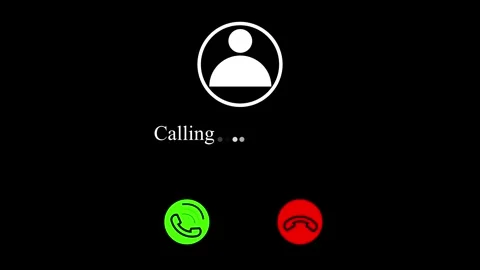 Incoming call screen interface with user profile icon and calling text. Pho.. Stock Footage 330790946