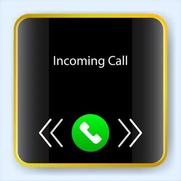 Incoming call screen smartwatch. user interface mobile app kit. vector illust Illustrazione stock