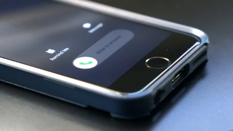 Incoming Call Slide To Answer Cell Phone Apple IPhone Touch Screen Call Stock Footage