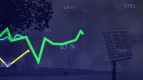 Incoming data feed driving green line entering from left, rising and spiking, Stock Footage 333833745