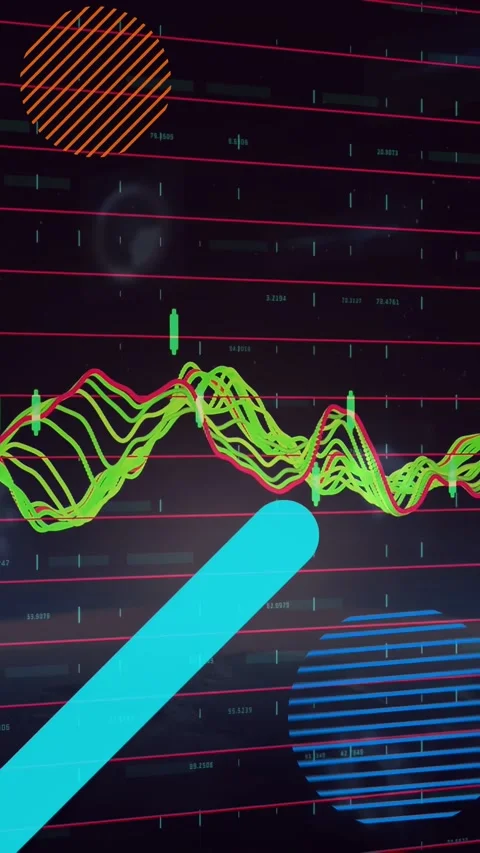 Incoming data feed driving multilayer wave shifting across dark tech panel, cyan Stock Footage 332904772