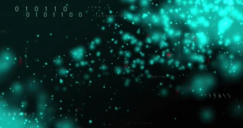 Incoming data feed starting teal cloud drifting, revealing binary and C++ code Stock Footage 321453322