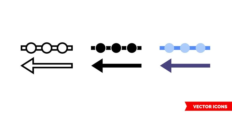 Incoming data icon of 3 types color, black and white, outline. Isolated vecto Stock Illustration