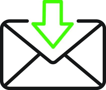 Incoming Email Envelope Arrow Stock Illustration