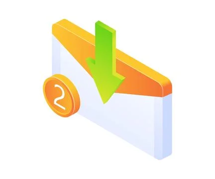 Incoming email notification Stock Illustration