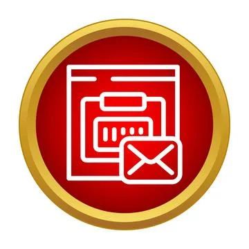 Incoming email notification on a web browser window icon 스톡 일러스트