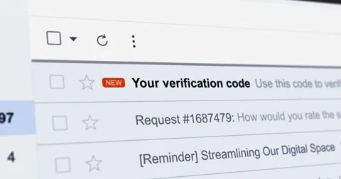 Incoming email with title Your verification code, OTP code, one-time password 스톡 동영상 331720795