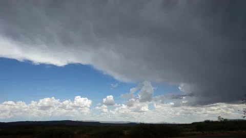 Incoming Extreme Storm TimelapseWide Angle Stock Footage 220666451