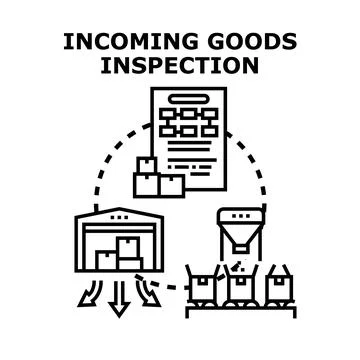 Incoming goods inspection process during supply chain management Illustrazione stock