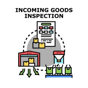 Incoming goods inspection process during supply chain management イラスト素材
