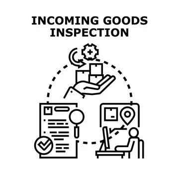 Incoming goods inspection process managing logistics supply chain Stock Illustration