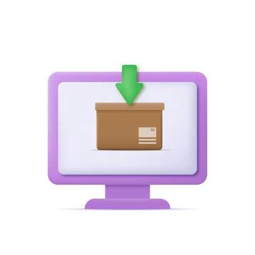 Incoming mail box on PC. Vector Stock Illustration