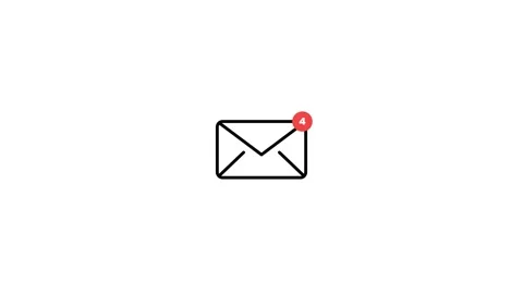 Incoming mail notification icon on white background. 4K Video stock 340882975