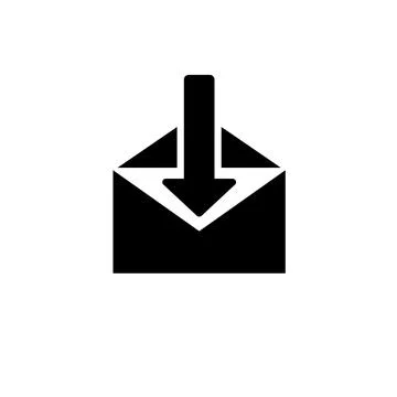 Incoming Mail, Sms Email, Message Letter Solid Flat Vector Icon Isolated on W Stockillustratie