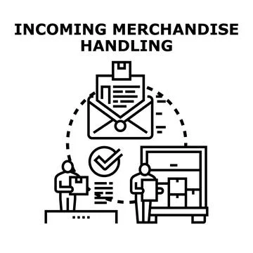 Incoming merchandise handling process vector concept illustration 库存插图