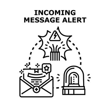 Incoming message alert concept with envelope and siren Иллюстрация