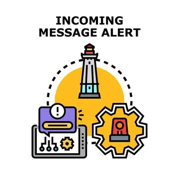 Incoming message alert notification on digital device Illustrazione stock