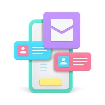 Incoming message chatting smartphone application user interface navigation .. Stock Illustration