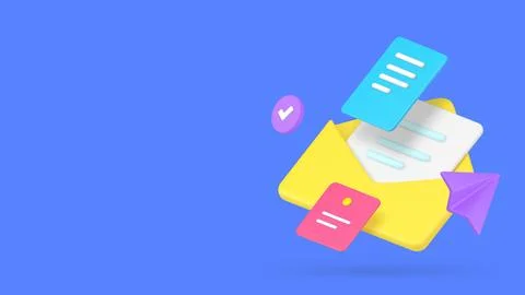 Incoming message document send receive envelope banner copy space vector il.. Illustrazione stock