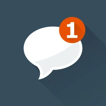 Incoming message (notification) icon - oval speech bubble, Stock Illustration
