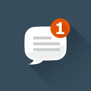 Incoming message (notification) icon - rounded square speech bubble Stock Illustration