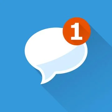 Incoming message - notification icon, speech bubble Stock Illustration