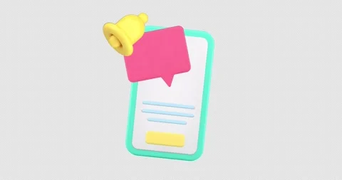 Incoming message sound app 3d icon animation with alpha channel Stock Footage 276414767