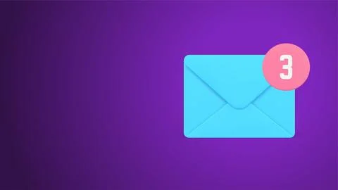 Incoming message three notification internet newsletter reminder online chatt Stock Illustration