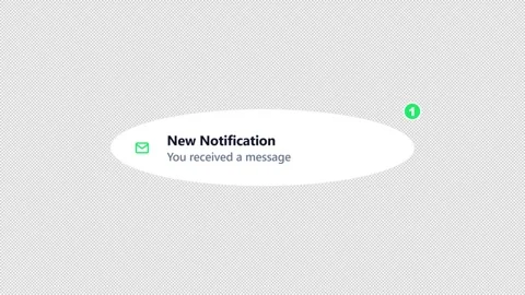 Incoming New Chat Message Notification Card Banner Transparent Overlay Animation Stock Footage 346156804