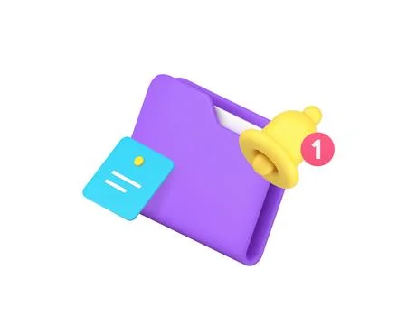 Incoming new important file document deadline reminder 3d icon realistic vect イラスト素材