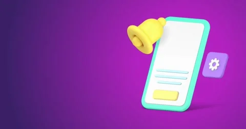 Incoming new message reminder smartphone application 3d icon animation Stock Footage 276738462
