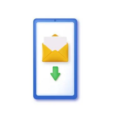 Incoming new message on smartphone. Vector Stock Illustration