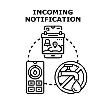 Incoming notification for mobile app interface concepts Stock Illustration