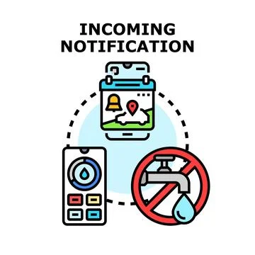 Incoming notification for mobile app interface concepts Stock Illustration